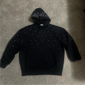 Black Studded Hoodie Sweatshirt - alferic Eden